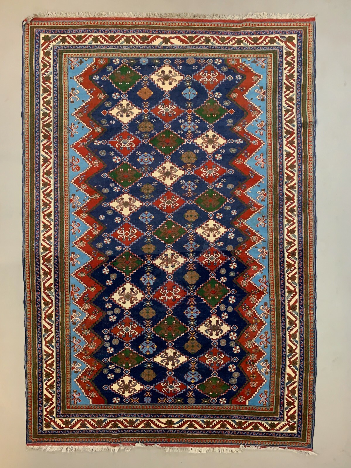 Original Shirvan Kazak Rug 310x210 cm Vintage, Blue, Red gallery