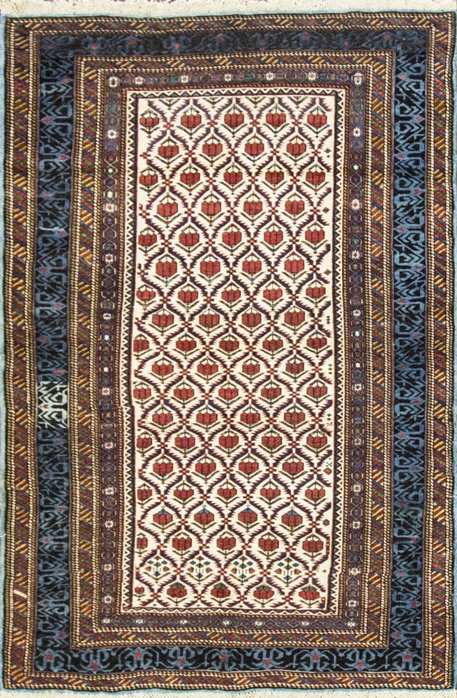 4'3" x 6'8" Antique Kuba, Kazak Rug, Caucuses, c-1880's, #17007