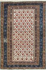 4’3″ x 6’8″ Antique Kuba, Kazak Rug, Caucuses, c-1880’s, #17007