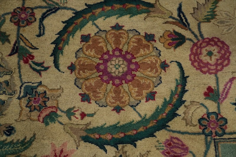 Vegetable Dye Traditional Ivory Wool Handmade Large Rug Living Room Carpet 11x13 gallery