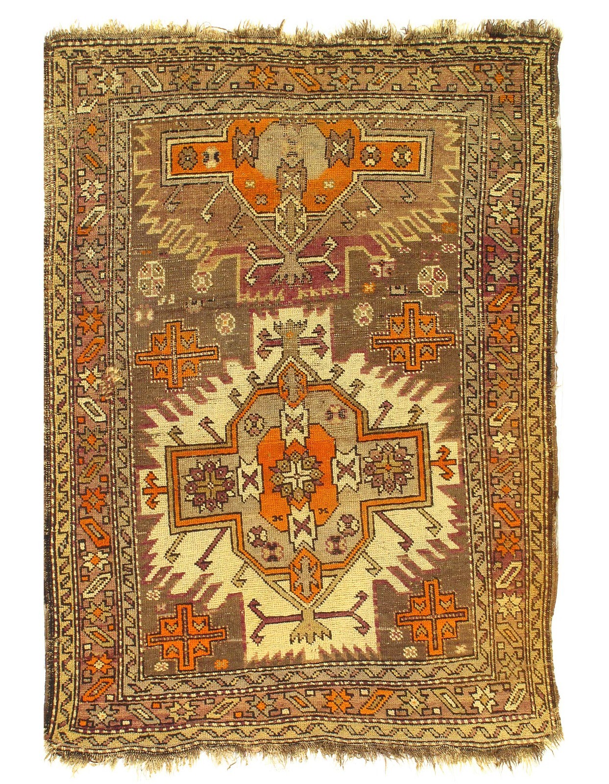Rust Fine Antique Caucasian Kazak Hand-Knotted Wool Rug 3'4'' x 5'6'' gallery