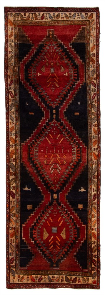 Vintage Hand-knotted Runner Rug 3'11" x 12'0" Traditional Oriental Wool Carpet