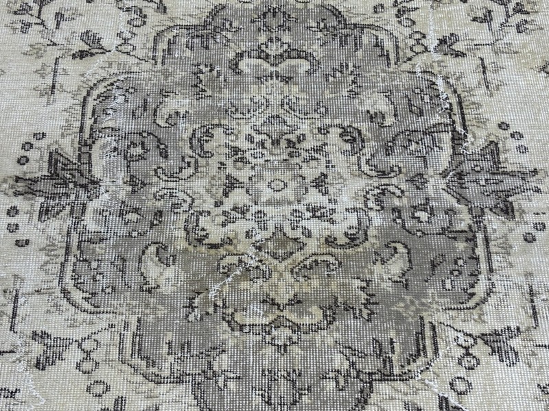 5x9 Beige Gray Vintage Turkish Area Rug, Hand-Knotted Wool Living Room Rug gallery