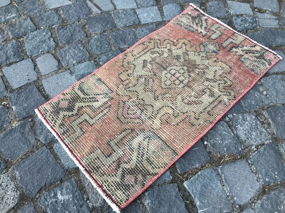 Bath Mat Rug, Oushak Kilim Rug, Turkish Vintage Rug, Home Decor Rug 1,3 x 2,3 ft