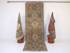 3×9 Ft Vintage Hand-Knotted Red Runner Rug 2’7″ x 8’7″ Handmade Wool Hallway Rug