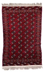 Handmade vintage Turkmen Tekke rug 4.1′ x 6.1′ (126cm x 188cm) 1960s – 1C912