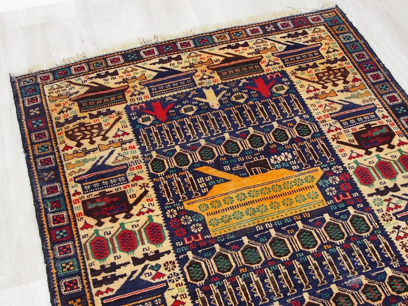 6,9x3,8 ft unique genuine old nomadic Afghan Warrug Afghanistan Kriegteppich NR2 gallery