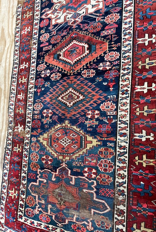 Antique Kazak Caucasian Rug 3'5" x 10' , #12000, AS IS, c-1880's gallery
