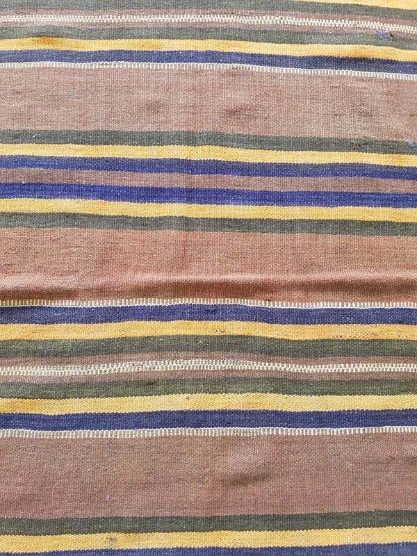 Vintage Handmade Traditional Lovely Striped Kilim Floor Rug Carpet 166x138 cm gallery