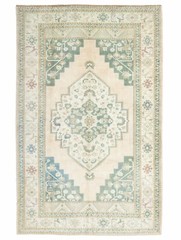 Turkish Oushak Modern Traditional Wool Area Rug Green 6.10×10.8 ft Vintage Rug