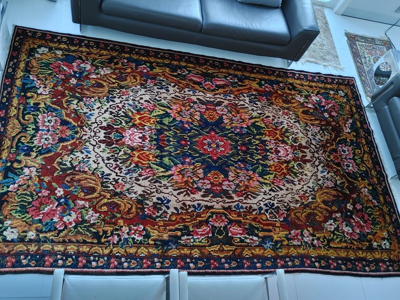 EXCEPTIONAL LARGE ORIGINAL MIDDLE EASTERN RUG GOLFARANG DESIGN 138 X 82" gallery