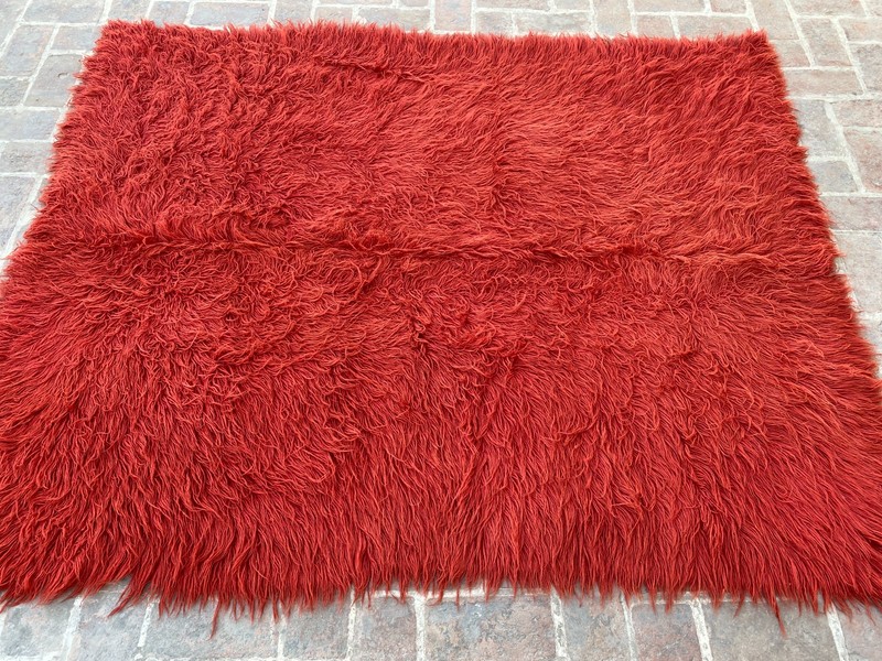 5x7 ft Solid Red Berber Bedroom Area Rug Plush Handmade Moroccan Wool Rug gallery