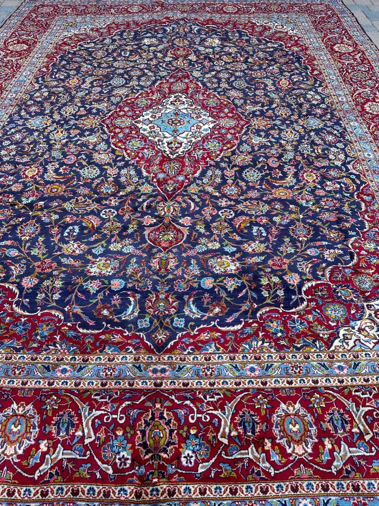 Top Quality Handmade New Oriental Rug, Blue Floral Medallion Design, 10x14