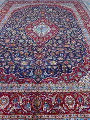 Top Quality Handmade New Oriental Rug, Blue Floral Medallion Design, 10×14