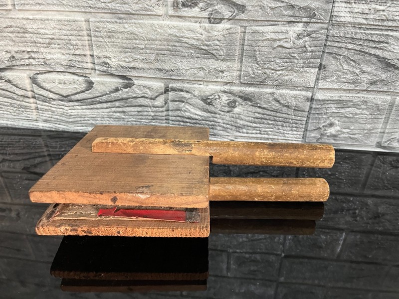 Vintage Moroccan Wool Carders Pair Wooden Textile Tool Rustic Farm Decor gallery