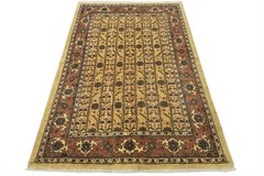Gabbeh Rug 5’6” x 7’7” Beige Wool Vintage Traditional Hand-Knotted Carpet