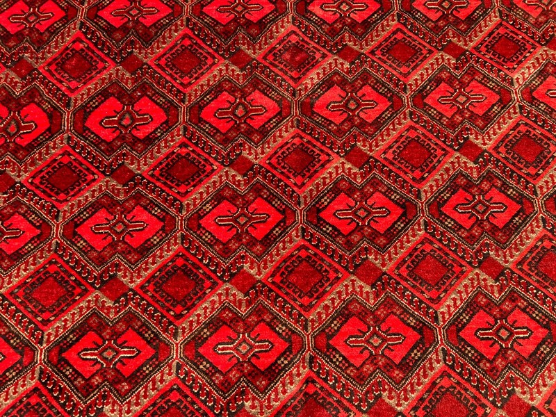Hand Knotted Turkmen Ersari Rug 6'8x9'4 ft Rare Geometric Pattern Large Carpet gallery