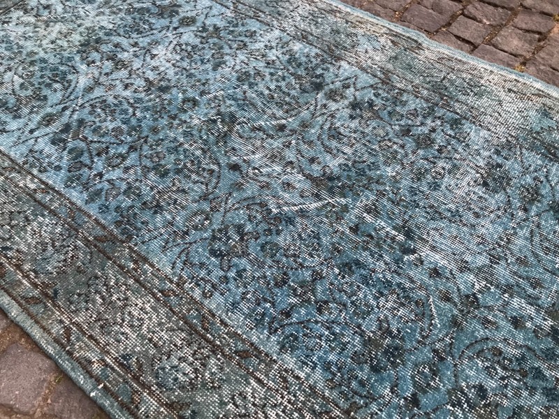 Bohemian Area Rug Handmade Wool Rug Turkish Vintage Traditional Rug 3,8 x 6,9 ft gallery