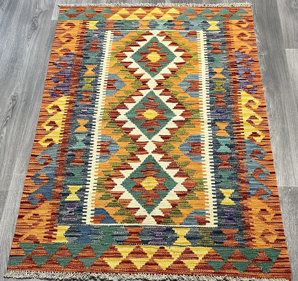 Vintage Kilim Traditional Hand Made Oriental Wool Kilim 5ftx3.2ft 152cmx102cm