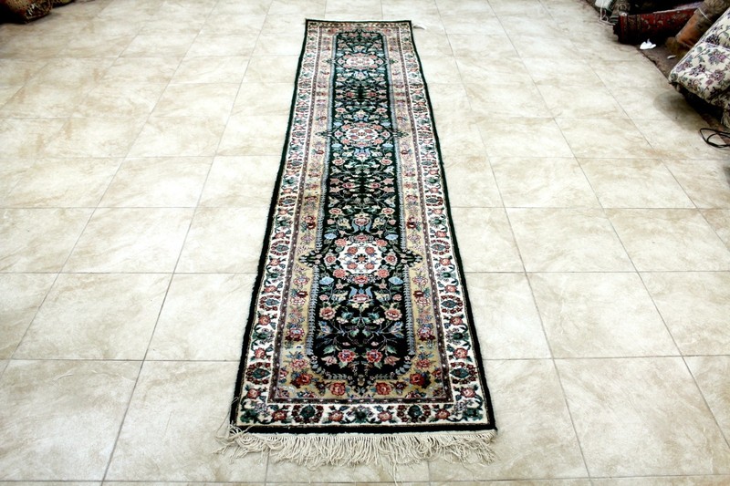 12X3 EXQUISITE MINT 400KPSI HAND KNOTTED VEGETABLE DYE SILK TABRIZZ RUG RUNNER gallery