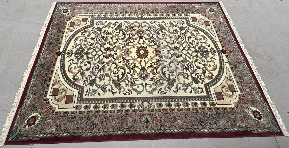 REDUCED! 90% OFF! SHIRVAN RUG, Ivory 100% Virgin Wool Pile, 11 x 8 feet, Romania