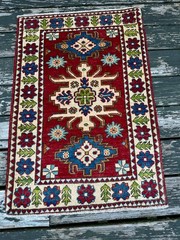 New Handmade Colorful Afghan Kazakh Small Accent Rug, 2’x3′