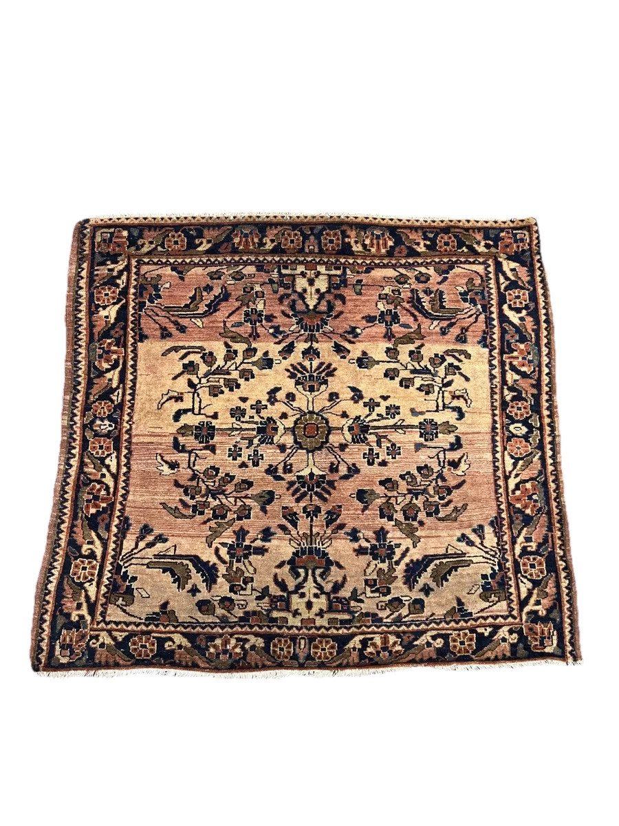 Antique Sarouk Floral Hand Knotted Exquisite Rug 3 x 3 ft size New gallery