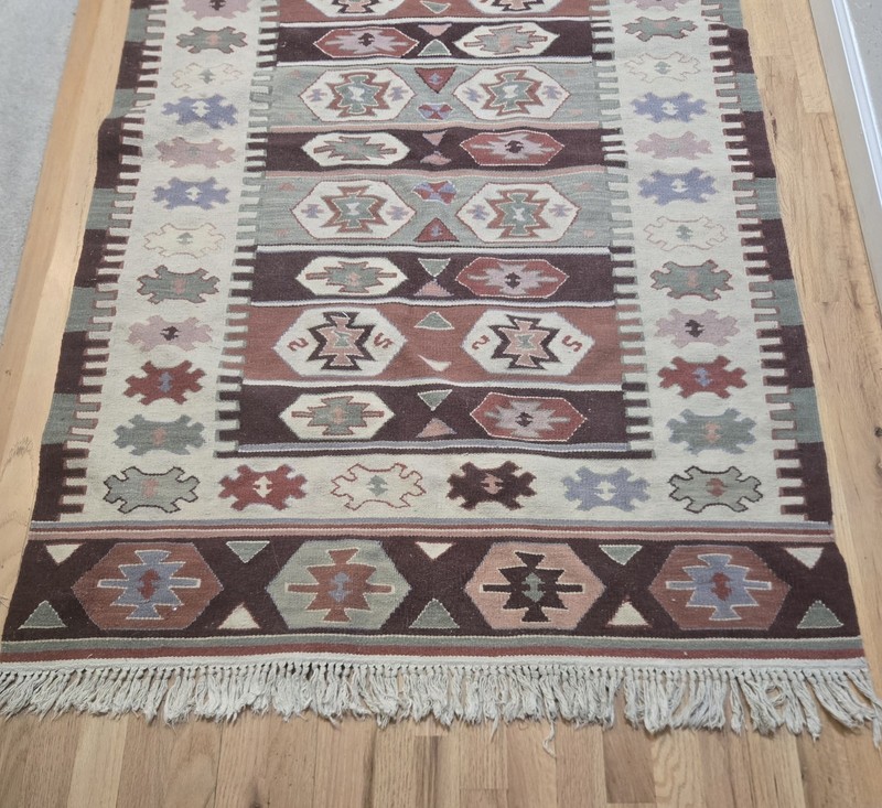 VINTAGE TURKISH KILIM TAPESTRY RUG TEXTILE 68x43" Geometric gallery