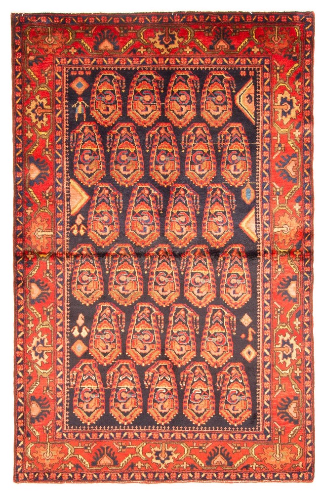 Vintage Hand-Knotted Area Rug 4'5" x 6'10" Traditional Oriental Wool Carpet