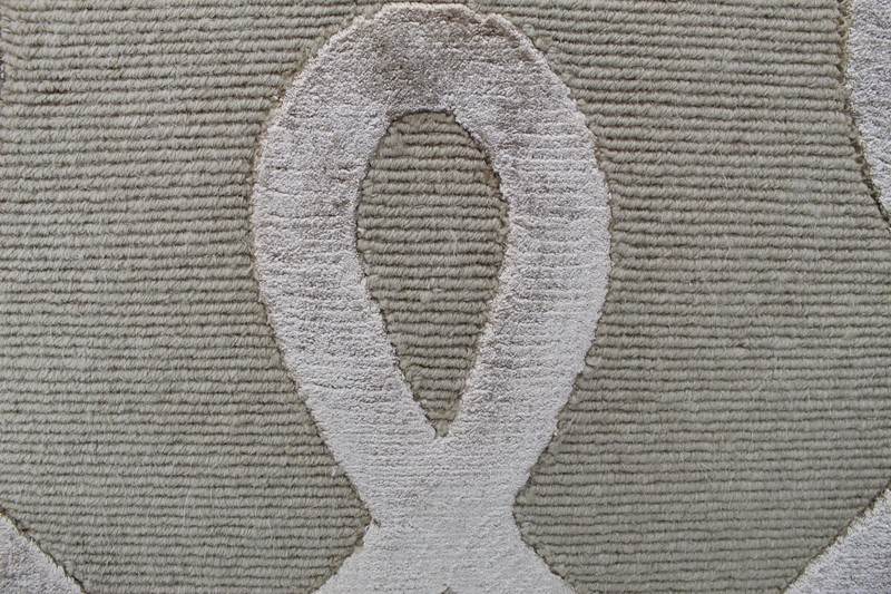 Vintage Traditional Hand Made Oriental Contemporary Wool Silk Grey Rug 61x61cm gallery