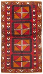 Vintage Hand-Knotted Area Rug 3’5″ x 6’2″ Traditional Oriental Wool Carpet