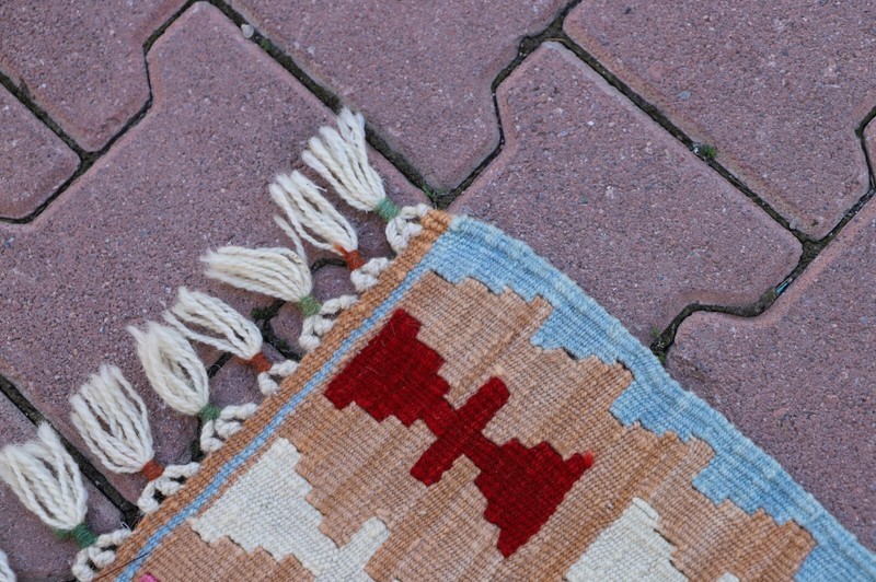 Small Red Kilim Cappadocia Handwoven Tribal Turkish Rug Authentic Carpet 2x3ft gallery