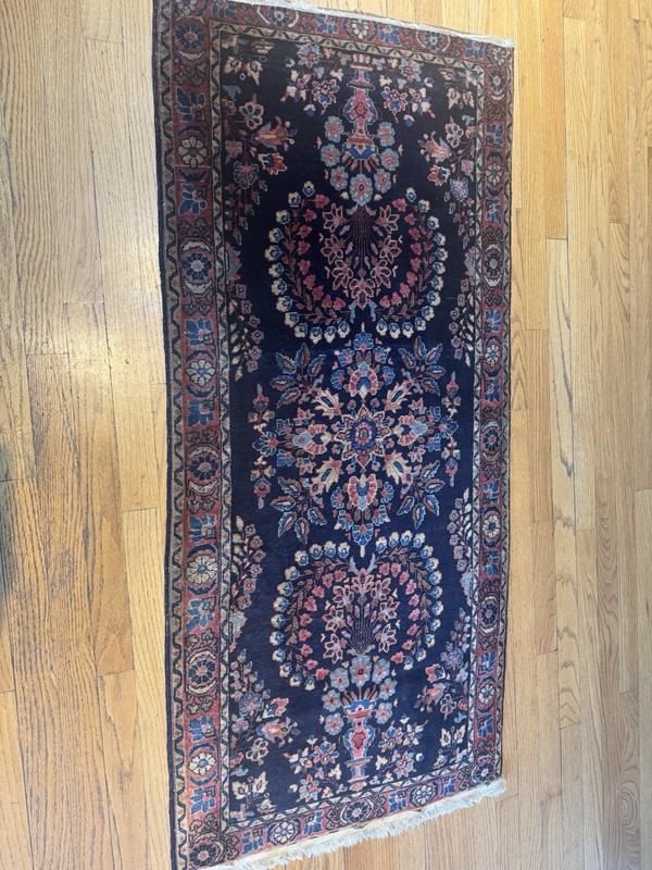 Museum Quality Authentic Blue Mohajeran Sarouk C.1900 Full Pile 4’10x2’3 gallery