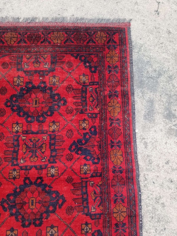 Vintage Distressed Hand Made Traditional Oriental Wool Red Rug 289x83cm gallery