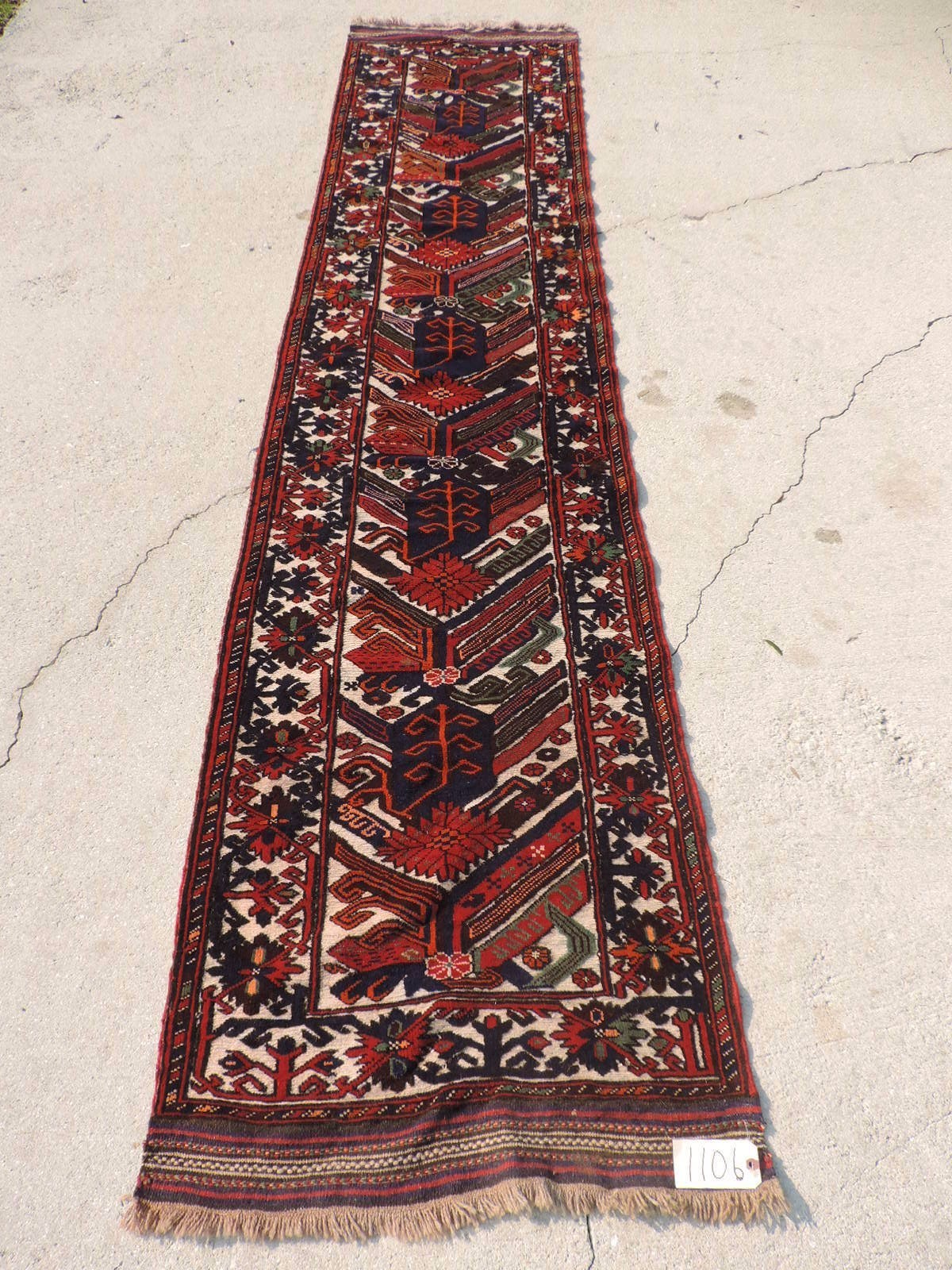 3x12ft. Gul E Burgista Pile and Flatweave Wool Runner gallery
