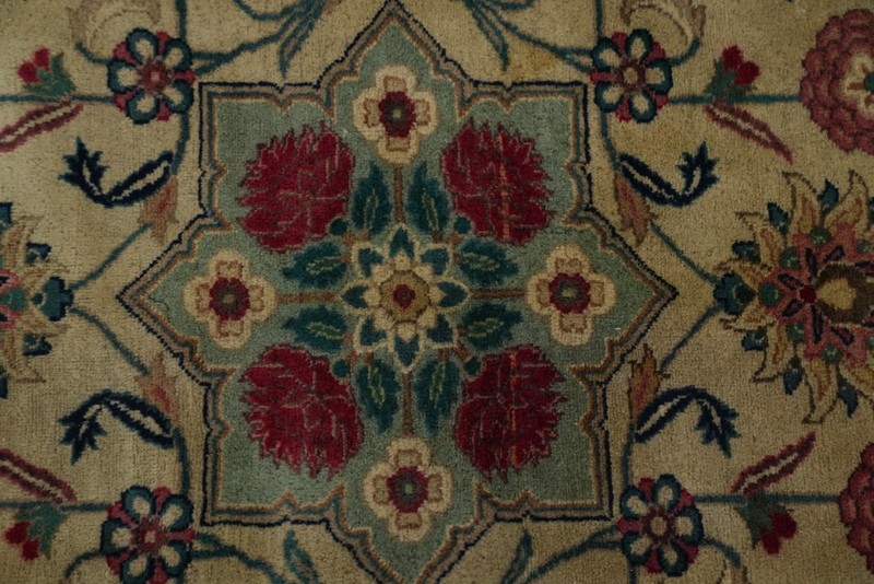 Vegetable Dye Traditional Ivory Wool Handmade Large Rug Living Room Carpet 11x13 gallery