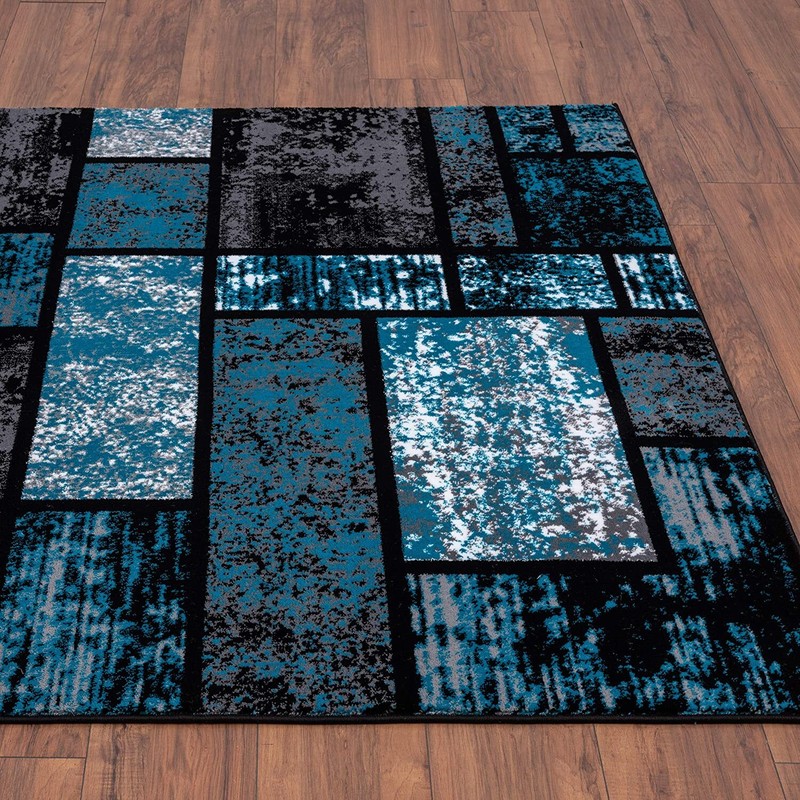 Home Decor Turquoise Rugs Geometric Modern Abstract Area Rug Stylish Premium Rug gallery