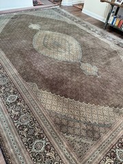 Vintage Handmade Palace Size Oriental Rug,Silk & Wool, Traditional Design, 13×19