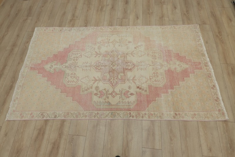 Sparta Distressed Accent Rug Anatolian Vintage Hand Knotted Wool Carpet 4x8 ft gallery
