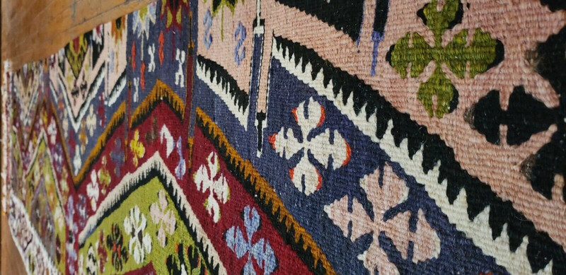 Bohemian 1940s Antique 3x12ft Runner Kilim Rug |Living Room Rug Handmade 3x12ft gallery