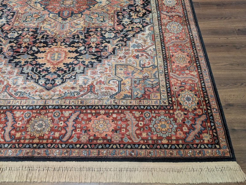 8.8 x 10.6 Karastan Navy Heriz Rug #701 gallery