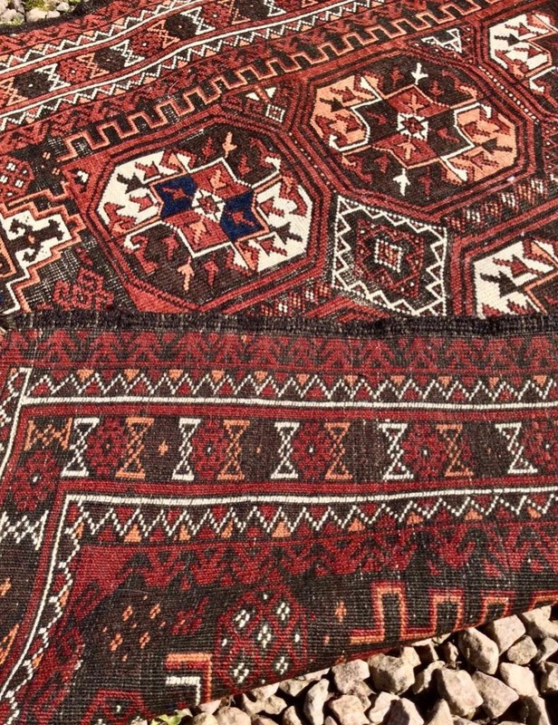 Genuine ANTIQUE TEKKE RUG Circa 1920's HAND MADE Middle Eastern gallery