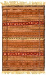 Vintage 3’4″ x 5’2″ Traditional Wool Hand Woven Oriental Area Rug