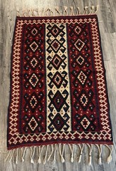 Vintage Turkish Kilim Rug Boho Van Kilim Flat Weave Approx 40”x60”