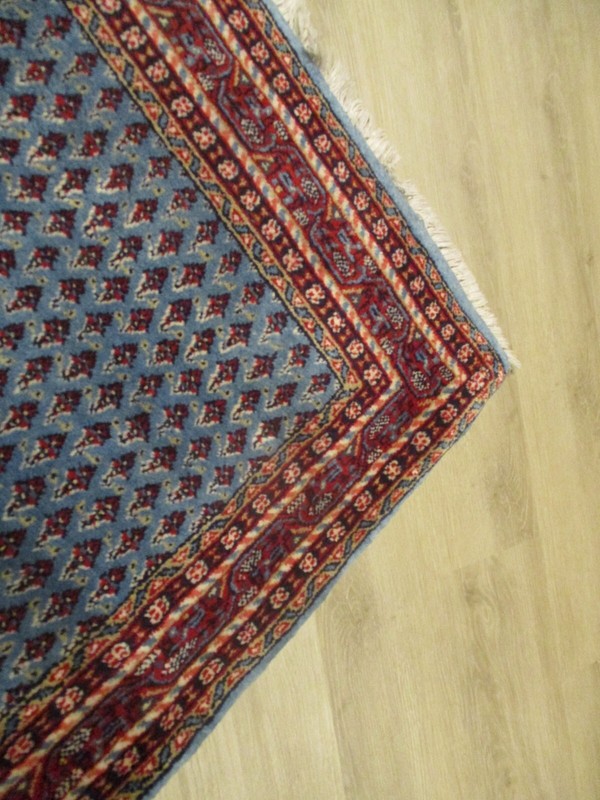 ESTATE 14' FEET RUNNER CIRCA 1960 BOTEH DESIGN Handmade-knotted Wool Rug 581158 gallery