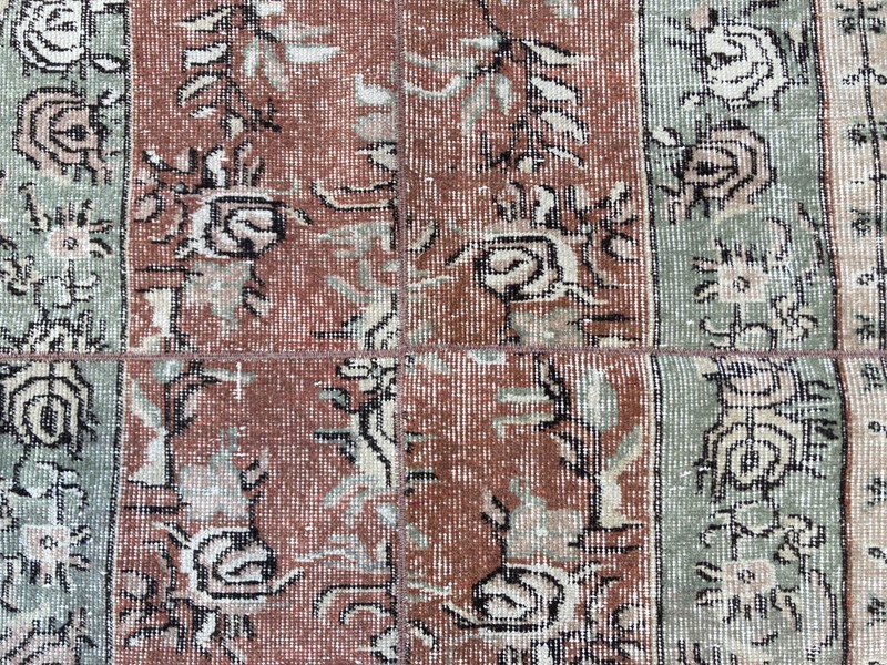 Red rug, Turkish rug, Vintage rug, Patchwork rug, Runner rug, 3.3 x 8.2 ft gallery