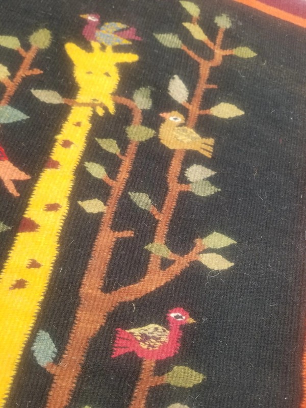 Fine Vintage Traditional Hand Made Scandinavian Wool Multicolor Kilim 108x61cm gallery