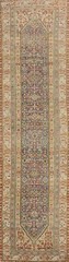 Pre-1900 Handmade Runner Rug Blue Wool 16 ft Traditional Antique Carpet 3×16