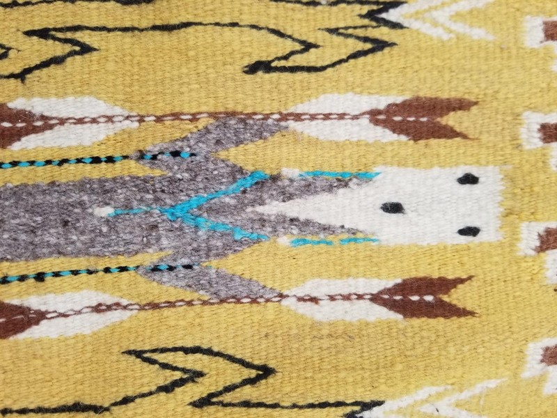 Vintage Handmade Native American Navajo Yei Wool Multicolor Rug 130 x 79 cm gallery
