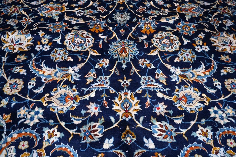 Fine Blue Antique Caucasian Rug 10x14 Hand Knotted Heris Kazak Oriental Carpet gallery